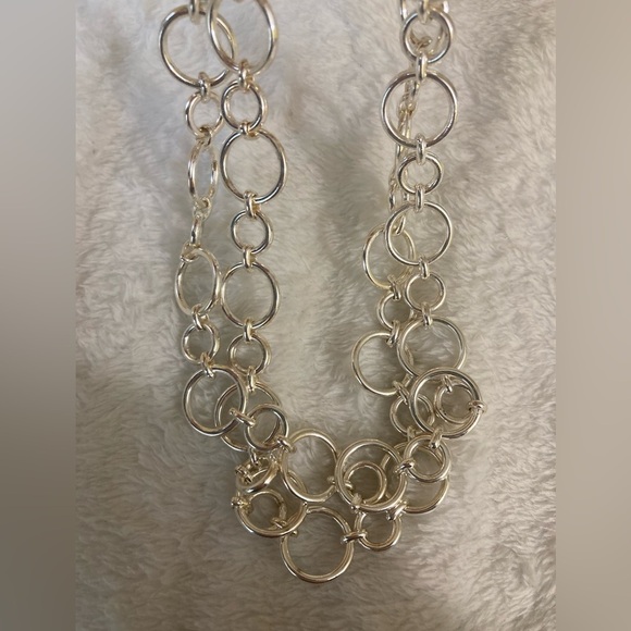 CHAPS Silver Tone Chain‎ Link 34” Long Necklace - Picture 1 of 5
